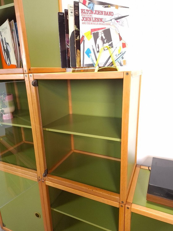 Design Flötotto Profilsystem Mobile modulare – 6 parti – Faggio verde, mobile LP, mobile 3 – Credenze alte (photo 13 of 24)