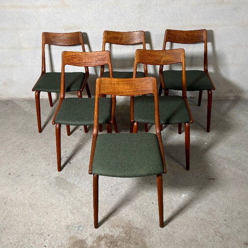 6x Boomerang chairs by Alfred Christensen vintage Danish