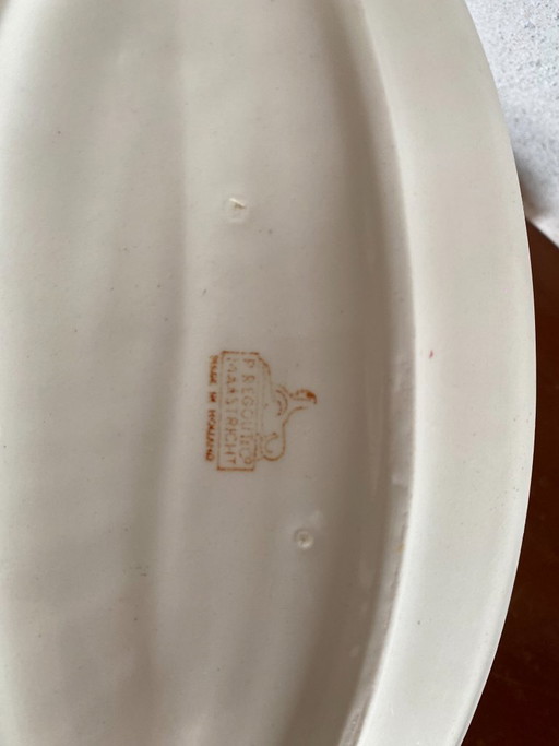 Antique Petrus Regout Maastricht “Boerenbont” Oval Serving Platter – C. 1900 – servies, Porcelain (photo 2 of 8)
