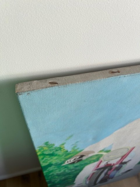 Image 1 of Pop Art, Der Moped-Fahrer, Huile sur toile