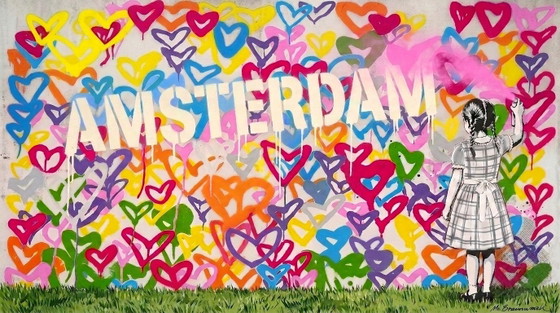 We Love Amsterdam & Need Love Pink – XXL kunstwerk van acrylglas 180 × 100 cm – Giclée Prints, Plexiglass (photo 4 of 6)