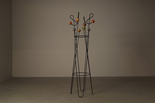 Freestanding Coat and Hat Stand in the Style of Roger Féraud