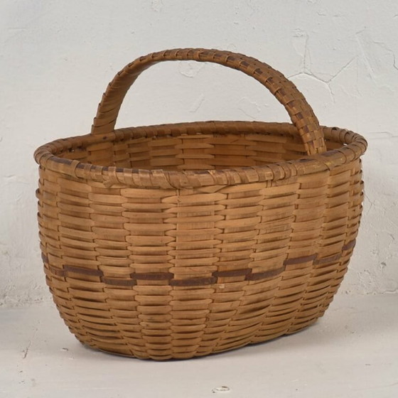 Corbeille à fruits antique (env. 1930), Objets déco, Osier, Marron, Rustic (photo 7 sur 12)