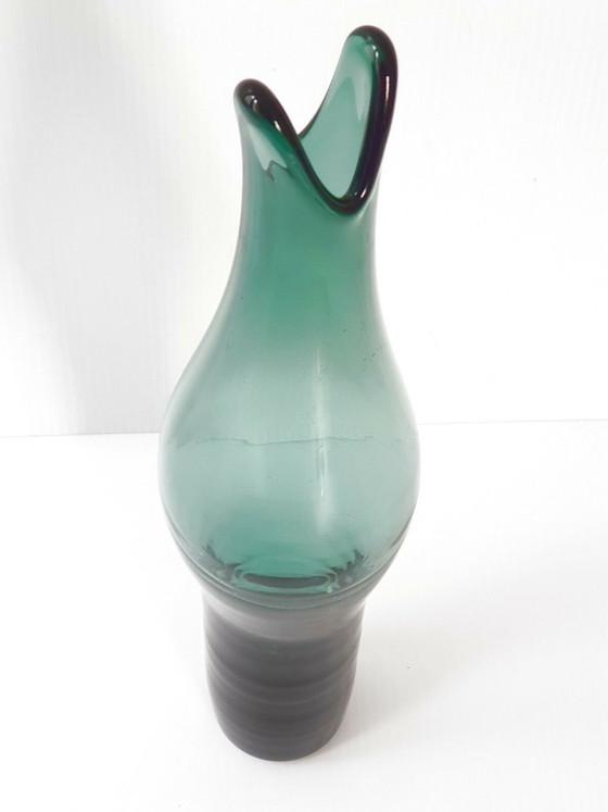 Image 1 of MAGNIFICENT VINTAGE 1960 GLASS VASE SIGNED MARCOU LAVAL 60S 1960S