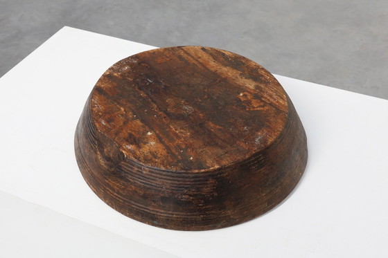 Image 1 of Grand bol en bois massif fait à la main dans le style wabi wabi, France ca. 1950