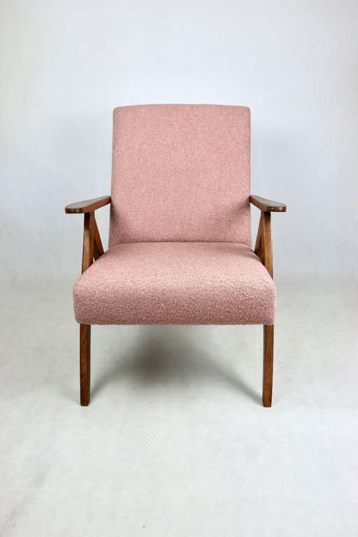 Poltrona vintage B-310 VAR in bouclé rosa, anni '70