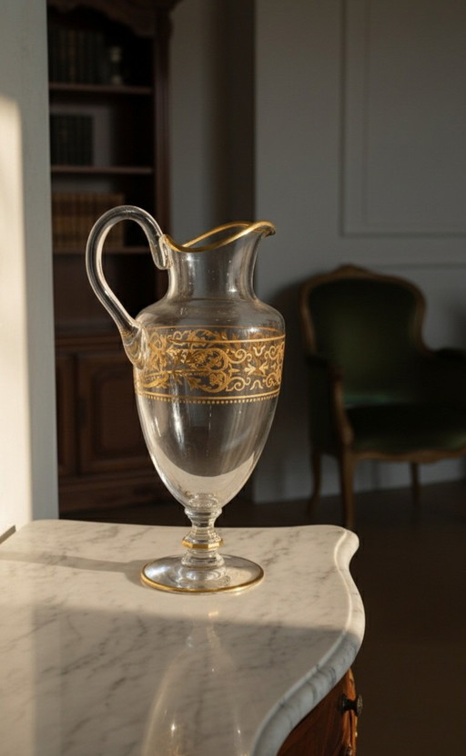 Vase en cristal de Baccarat décoré d'or 24k, signalé