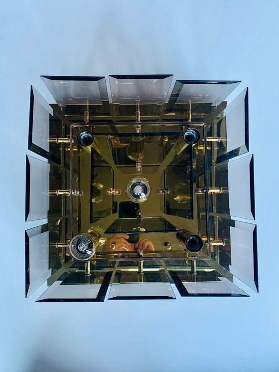 Image 1 of Hillebrand Brass Ceiling Lamp Mid Century