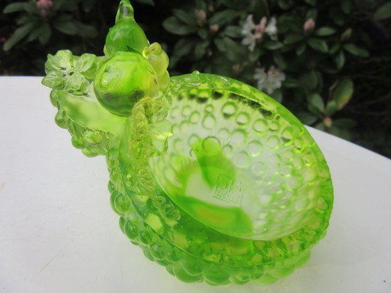 Image 1 of Liuli Gongfang Pate De Verre Small Glass Bowl Trinket Tray, vintage