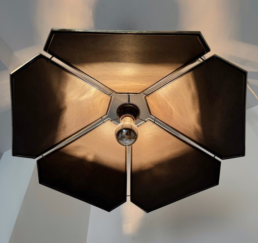 80s black palm chandelier