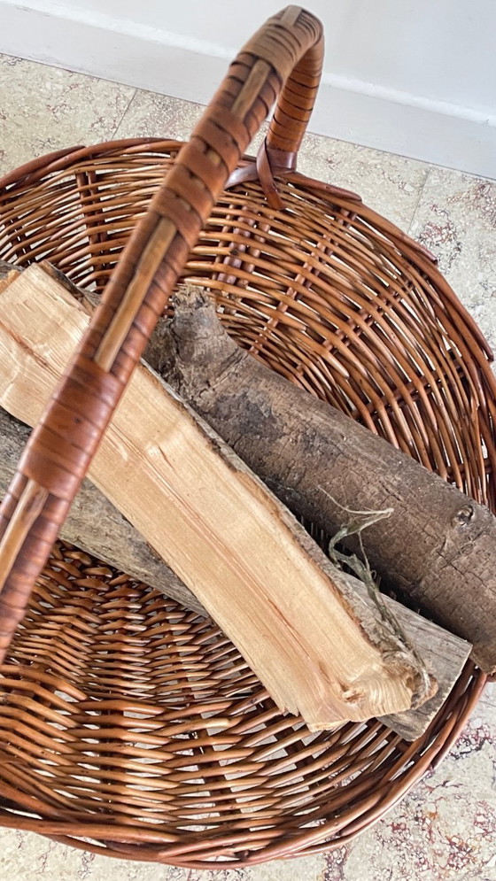 Image 1 of Vintage Rattan Log Basket