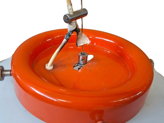 Image 1 of Vintage Space Age Pendant Lamp from the 1970s – Opal Glass and Pop Orange