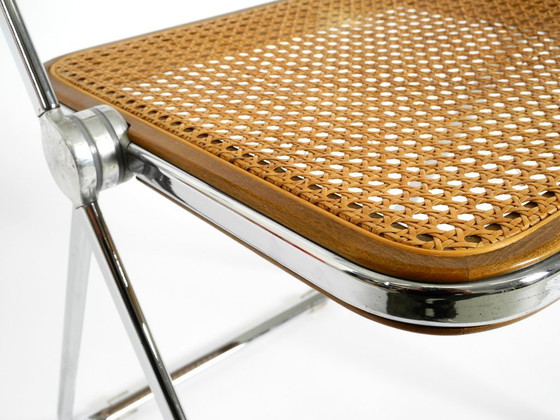 Image 1 of Rare chaise pliante Plia des années 1970 avec canne viennoise, par Giancarlo Piretti pour Castelli