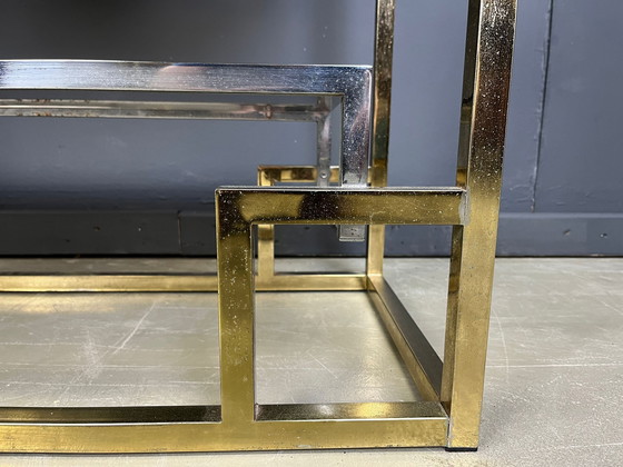 Image 1 of Mobiletto da parete vintage in ottone e cromo, anni '70