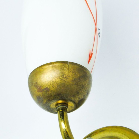Glass Wall Lamp, Poland, 1950s – Wall lights, Metal (photo 10 of 10)
