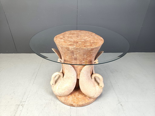 Table de salle à manger vintage en pierre tesselée, 1970S