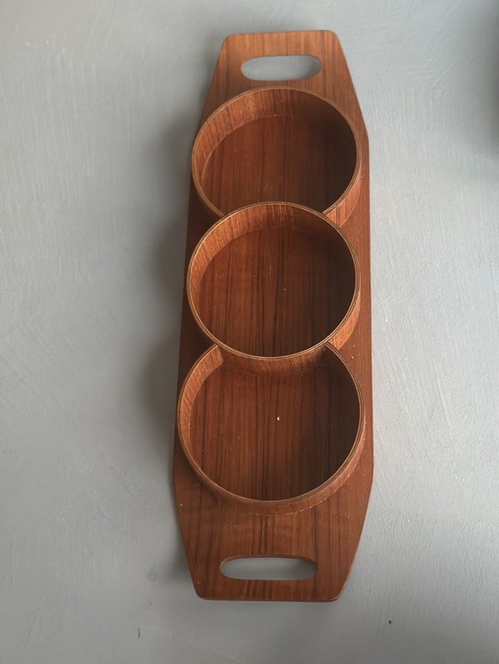 Image 1 of Design dienblad - zeldzaamheid - Deens - teakhout - jaren 60 - Mid-Century - Bauhaus - Deens