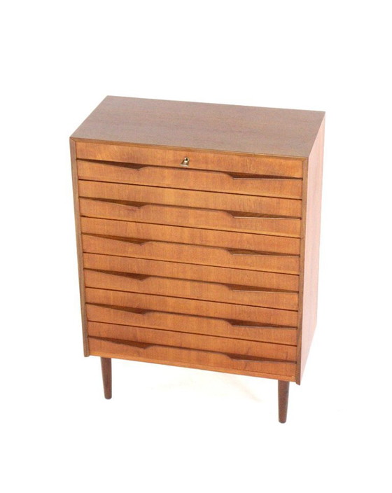 Image 1 of Deense hoge ladekast 'Olsted' vintage 