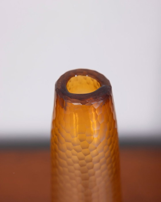 Image 1 of VASO IN VETRO DI MURANO BATTUTO VINTAGE ANNI 50 DESIGN CARLO SCARPA PER VENINI