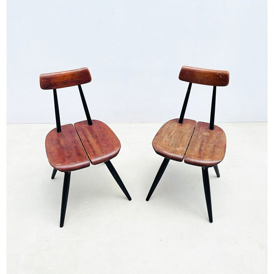 Image 1 of Pair of vintage Artek prikka chairs by llmari Tapiovaara for Laukaan Puu, Finland 1960