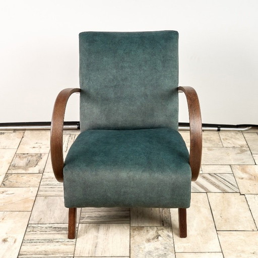 Poltrona modello H 410 tipo C, disegnata da Jindrich Halabala, anni '40, Cecoslovacchia.