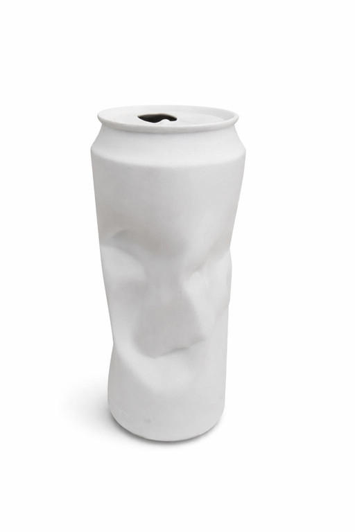 Post-Modern Rosenthal Vase Germany "Do Not Litter" Porcelain Can Vessel