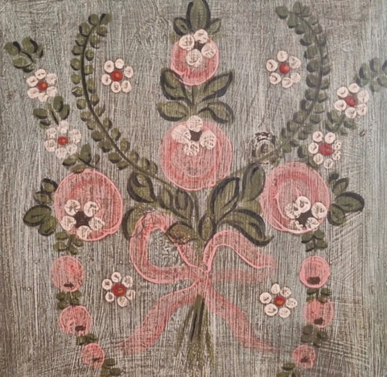 Antieke blauwe, handbeschilderde kleine alpine kledingkast, circa 1810-1820. – Kledingkasten, Wood (photo 9 of 12)