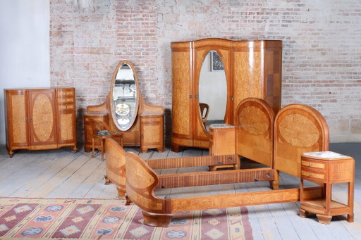 Gerestaureerde Art Deco Unieke Slaapkamer Suite, door Louis Majorelle, Frankrijk, jaren 30