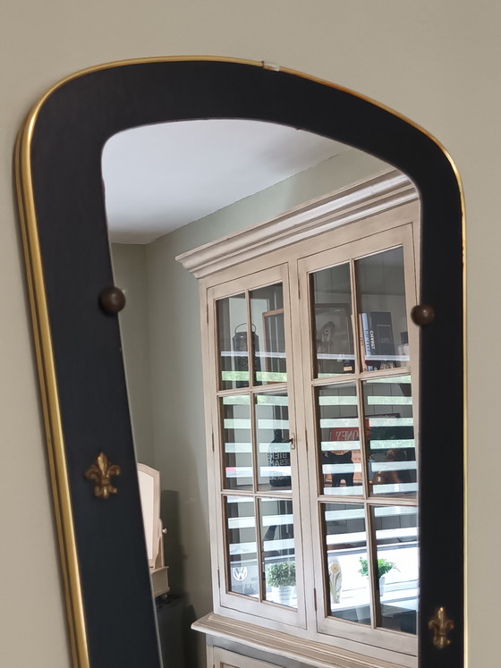 Image 1 of Specchio vintage asimmetrico nero e oro