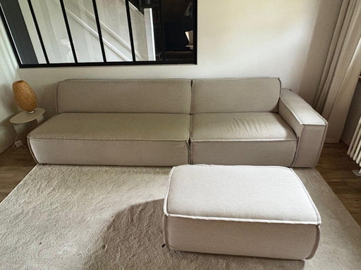 Fest Edge custom sofa with footstool