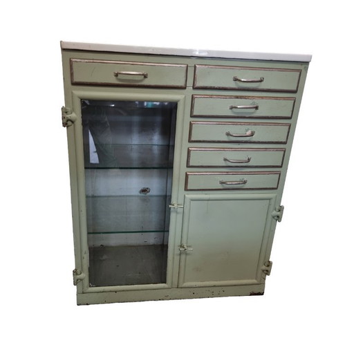 Heavy French Art Deco dentist cabinet, 1920s/30s