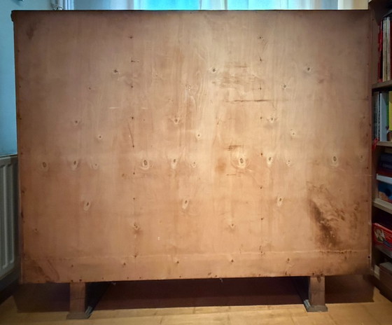 Image 1 of Vetrina vintage a tre ante con cassetto e due ante in vetro colorato