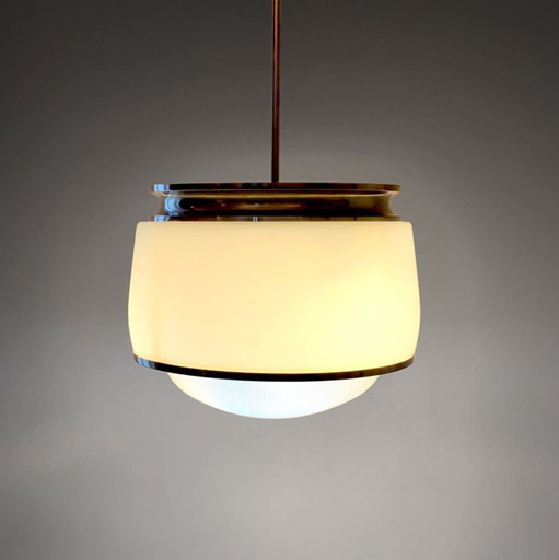 1x „Kappa“ Vintage Kristall- und Opalin-Hängeleuchte von Sergio Mazza für Artemide