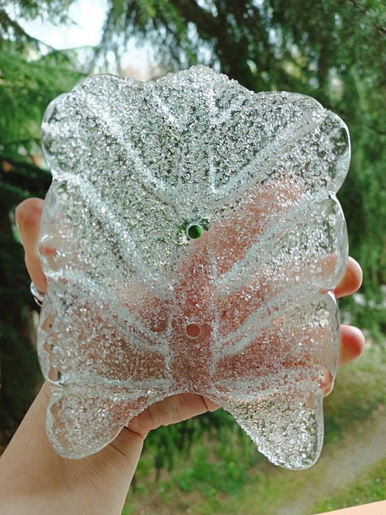 Image 1 of Zeldzaam paar "Leaves" kunstglazen wandlampen van Carl Fagerlund voor Orrefors - Zweden, jaren 1960-1970