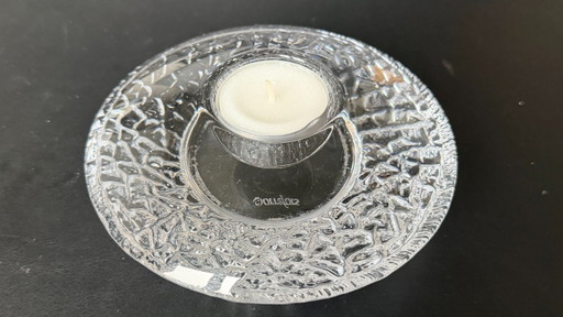 Waxinelichthouder Kristal glas van Orrefors, door Kosta Boda