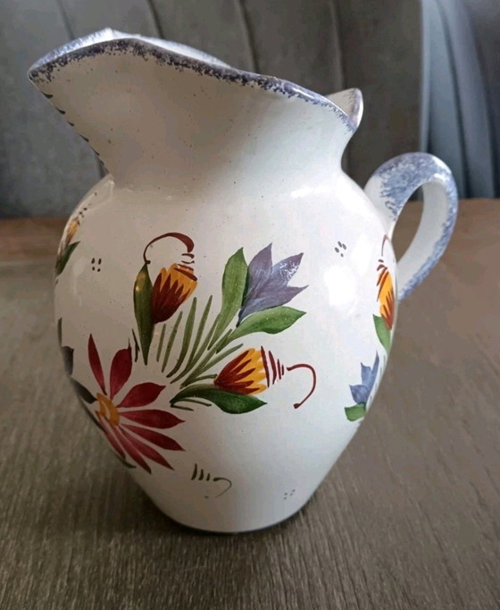 Image 1 of Jarra de mayólica bretona R. Tion de la década de 1920