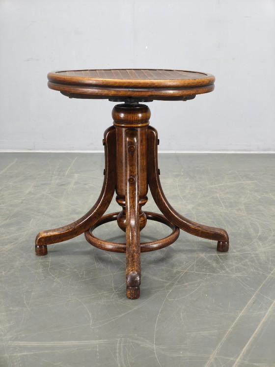Image 1 of Taburete de piano ajustable estilo Art Déco de Fischel, Checoslovaquia, década de 1930.