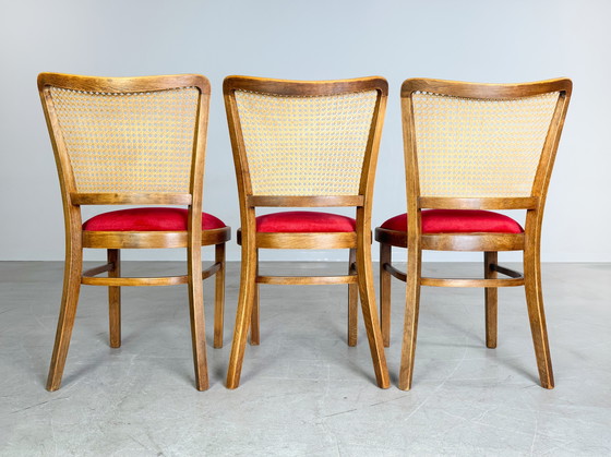 Image 1 of Conjunto original de tres sillas Thonet A811/1 Josef Hoffmann 1951 Tapizadas
