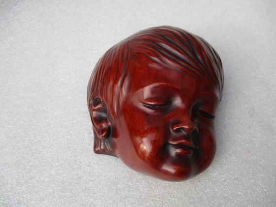 Image 1 of Goebel SchauBach Wall sculpture of girl's face, material Achatit, 1957.(D).