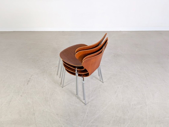 Image 1 of Set van 4 3107 Midcentury stoelen Fritz Hansen Arne Jacobsen Teak