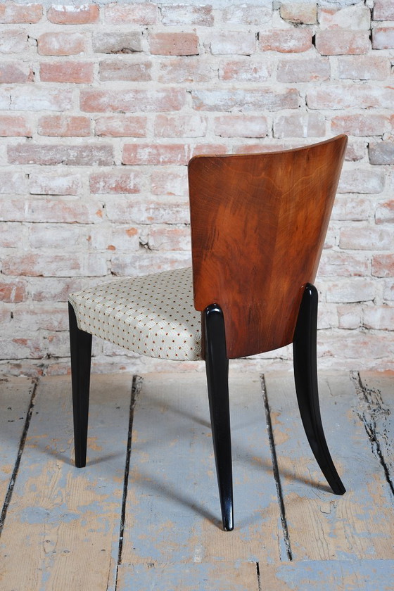 Set van zes gerestaureerde art-deco stoelen, van Halabala, UP Závody, beukenhout, Tsjechië, jaren 1930. (photo 12 of 14)
