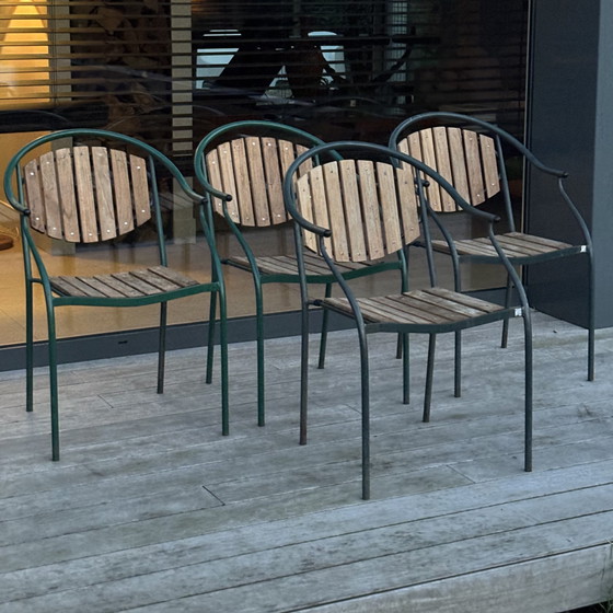 Image 1 of 4x Lothar tuinstoelen, 50s