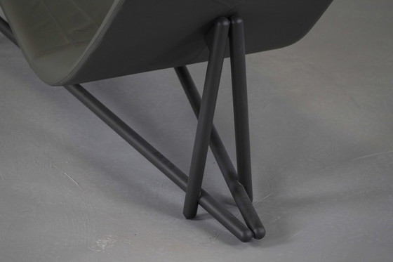 Image 1 of Donovan Grey Leather Chaiselongue By Giuseppe Vigano For Cattelan , Italy 2000’s