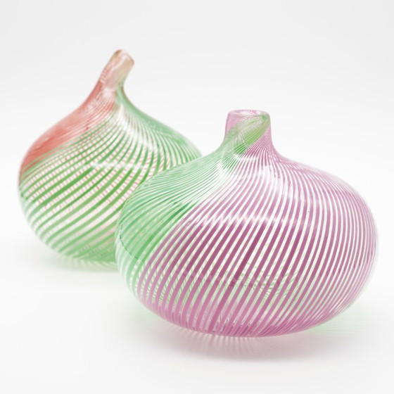 Image 1 of Rosenthal Glasstudio Mario Colelli & Hertha Bengtson Murano Hand-blown Vase DUO