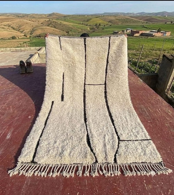 Traditional Handmade Natural Wool Rug 2/3 m, Aime Té, Rugs & carpets, Black (photo 2 of 6)