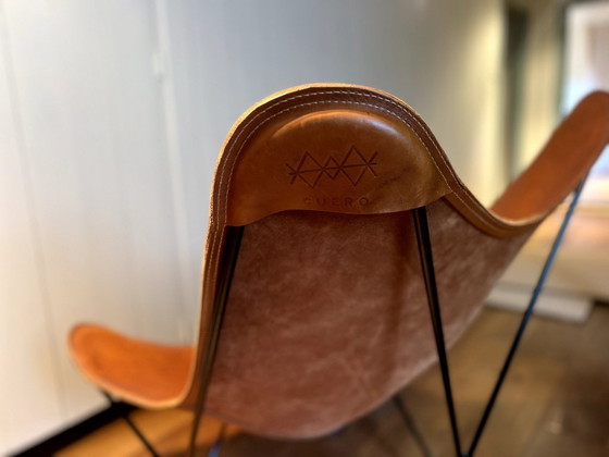 Image 1 of Butterfly Leather Vlinderstoel | Cognac