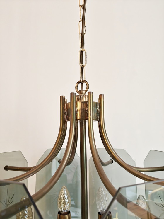 Lampadario vintage di Josef Brumberg Beleuchtungskörperfabrik – Brass, Glass (photo 4 of 5)