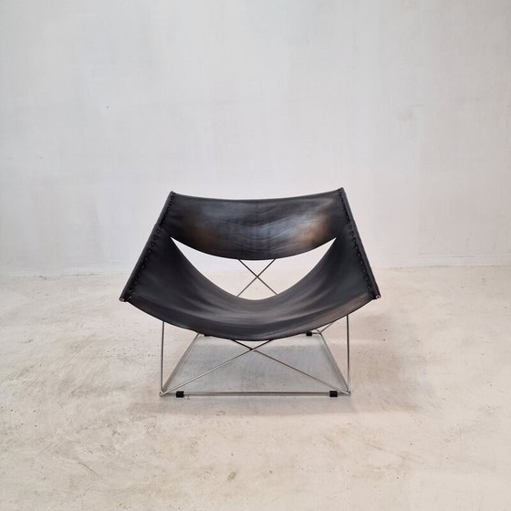 Image 1 of Fauteuil papillon vintage F675 en métal et cuir par Pierre Paulin pour Artifort, France 1963s