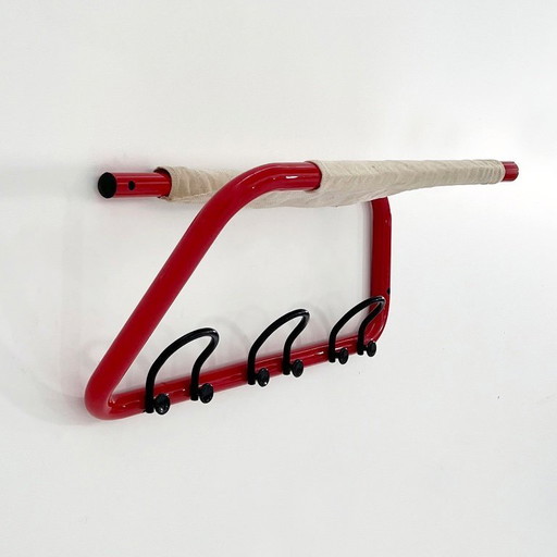 Tubular Wall Coat Rack with Fabric, 1980s