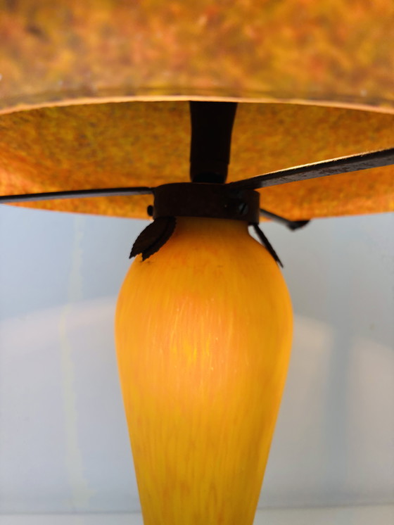 Image 1 of Lampada francese Art nouveau Mushroom pate de verre